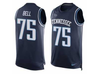 Men's Nike Tennessee Titans #75 Byron Bell Limited Navy Blue Player Name & Number Tank Top Tank Top NFL Jersey
