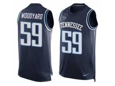 Nike Tennessee Titans #59 Wesley Woodyard Navy Blue Alternate Men's Stitched NFL Limited Tank Top Jersey