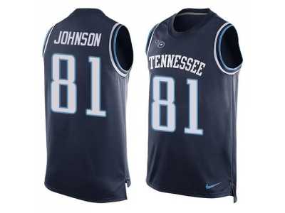 Nike Tennessee Titans #81 Andre Johnson Navy Blue Alternate Men's Stitched NFL Limited Tank Top Jersey