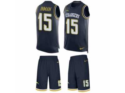 Men's Nike Los Angeles Chargers #15 Dontrelle Inman Limited Navy Blue Tank Top Suit NFL Jersey