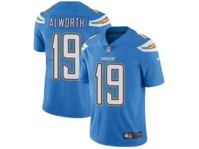 Men's Nike Los Angeles Chargers #19 Lance Alworth Vapor Untouchable Limited Electric Blue Alternate NFL Jersey