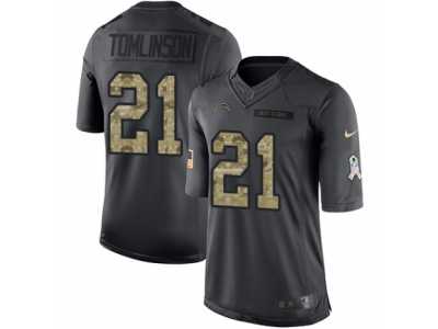 Men\'s Nike Los Angeles Chargers #21 LaDainian Tomlinson Limited Black 2016 Salute to Service NFL Jersey
