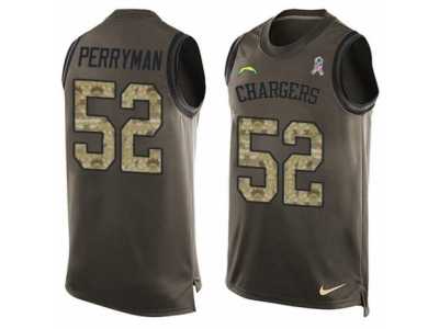Men's Nike Los Angeles Chargers #52 Denzel Perryman Limited Green Salute to Service Tank Top NFL Jersey
