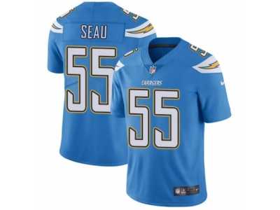 Men\'s Nike Los Angeles Chargers #55 Junior Seau Vapor Untouchable Limited Electric Blue Alternate NFL Jersey