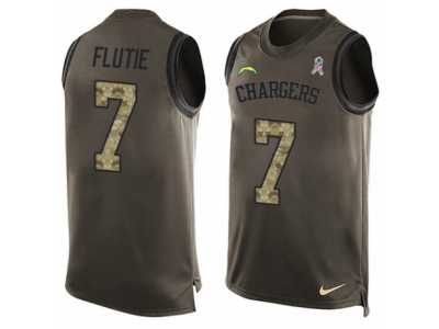 Men's Nike Los Angeles Chargers #7 Doug Flutie Limited Green Salute to Service Tank Top NFL Jersey