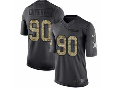 Men's Nike Los Angeles Chargers #90 Ryan Carrethers Limited Black 2016 Salute to Service NFL Jersey