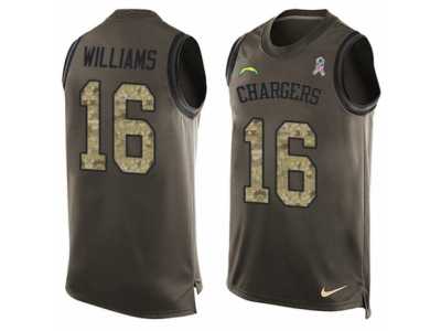 Men's Nike San Diego Chargers #16 Tyrell Williams Limited Green Salute to Service Tank Top NFL Jersey
