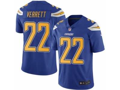 Men's Nike San Diego Chargers #22 Jason Verrett Limited Electric Blue Rush NFL Jersey