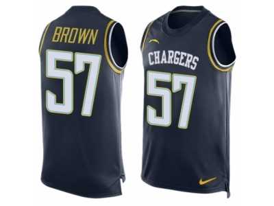 Men's Nike San Diego Chargers #57 Jatavis Brown Limited Navy Blue Player Name & Number Tank Top NFL Jersey