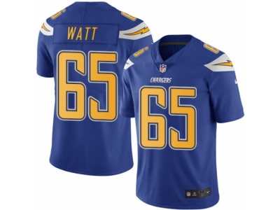 Men's Nike San Diego Chargers #65 Chris Watt Limited Electric Blue Rush NFL Jersey