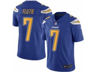 Men's Nike San Diego Chargers #7 Doug Flutie Limited Electric Blue Rush NFL Jersey