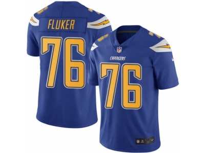 Men's Nike San Diego Chargers #76 D.J. Fluker Limited Electric Blue Rush NFL Jersey