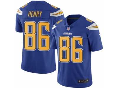 Men's Nike San Diego Chargers #86 Hunter Henry Limited Electric Blue Rush NFL Jersey