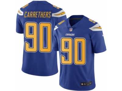 Men's Nike San Diego Chargers #90 Ryan Carrethers Limited Electric Blue Rush NFL Jersey