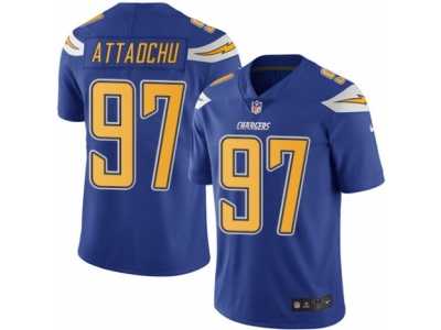 Men's Nike San Diego Chargers #97 Jeremiah Attaochu Limited Electric Blue Rush NFL Jersey