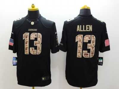 Nike San Diego Charger #13 allen black Salute to Service Jerseys(Limited)