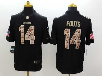 Nike San Diego Charger #14 Fouts black Salute to Service Jerseys(Limited)