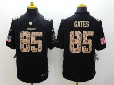Nike San Diego Charger #85 Gates black Salute to Service Jerseys(Limited)
