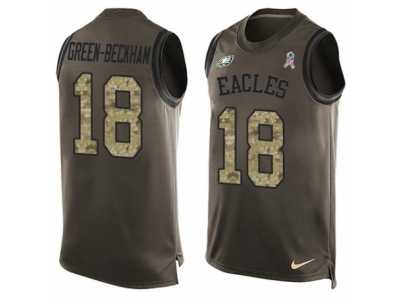 Men's Nike Philadelphia Eagles #18 Dorial Green-Beckham Limited Green Salute to Service Tank Top NFL Jersey