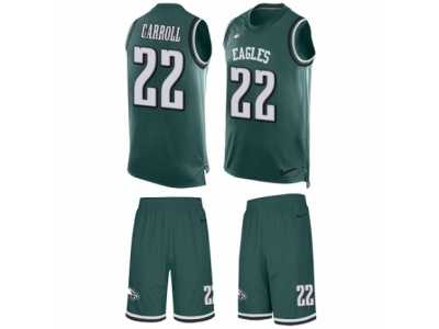 Men's Nike Philadelphia Eagles #22 Nolan Carroll Limited Midnight Green Tank Top Suit NFL Jersey
