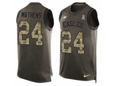 Men's Nike Philadelphia Eagles #24 Ryan Mathews Limited Green Salute to Service Tank Top NFL Jersey