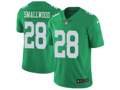 Men's Nike Philadelphia Eagles #28 Wendell Smallwood Limited Green Rush NFL Jersey