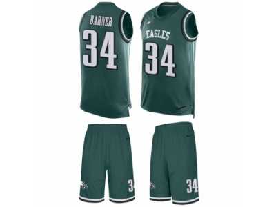 Men's Nike Philadelphia Eagles #34 Kenjon Barner Limited Midnight Green Tank Top Suit NFL Jersey