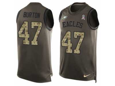 Men's Nike Philadelphia Eagles #47 Trey Burton Limited Green Salute to Service Tank Top NFL Jersey