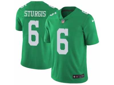 Men's Nike Philadelphia Eagles #6 Caleb Sturgis Limited Green Rush NFL Jersey