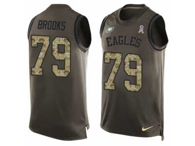 Men's Nike Philadelphia Eagles #79 Brandon Brooks Limited Green Salute to Service Tank Top NFL Jersey