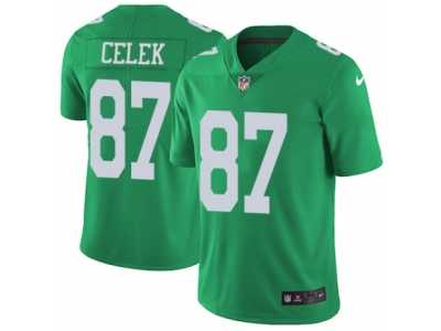 Men's Nike Philadelphia Eagles #87 Brent Celek Limited Green Rush NFL Jersey