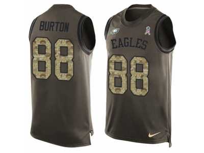 Men's Nike Philadelphia Eagles #88 Trey Burton Limited Green Salute to Service Tank Top NFL Jersey