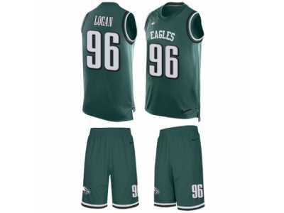 Men's Nike Philadelphia Eagles #96 Bennie Logan Limited Midnight Green Tank Top Suit NFL Jersey