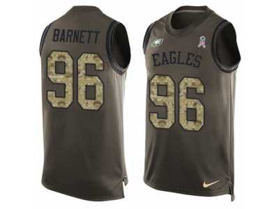 Men's Nike Philadelphia Eagles #96 Derek Barnett Limited Green Salute to Service Tank Top NFL Jersey