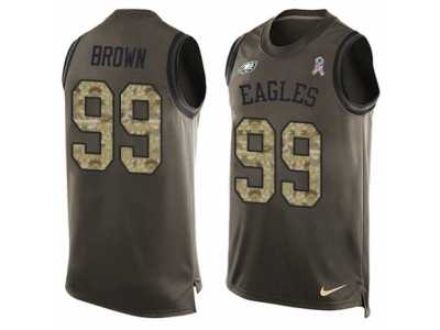 Men's Nike Philadelphia Eagles #99 Jerome Brown Limited Green Salute to Service Tank Top NFL Jersey