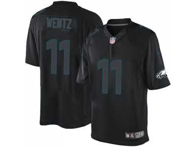 Nike Philadelphia Eagles #11 Carson Wentz Black Men's Stitched NFL Impact Limited Jersey