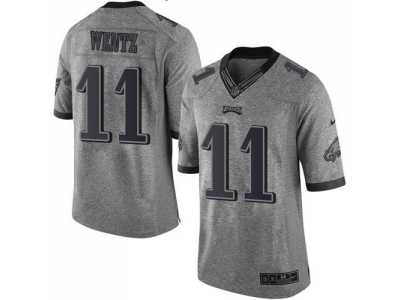 Nike Philadelphia Eagles #11 Carson Wentz Gray Men's Stitched NFL Limited Gridiron Gray Jersey
