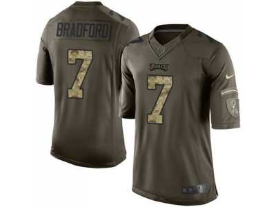 Nike Philadelphia Eagles #7 Sam Bradford Green Salute to Service Jerseys(Limited)