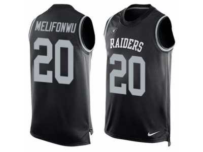 Men's Nike Oakland Raiders #20 Obi Melifonwu Limited Black Player Name & Number Tank Top NFL Jersey