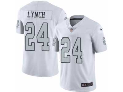 Men's Nike Oakland Raiders #24 Marshawn Lynch Limited White Rush NFL Jersey