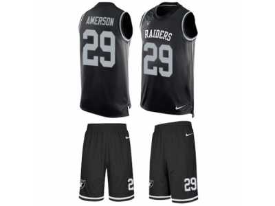 Men's Nike Oakland Raiders #29 David Amerson Limited Black Tank Top Suit NFL Jersey