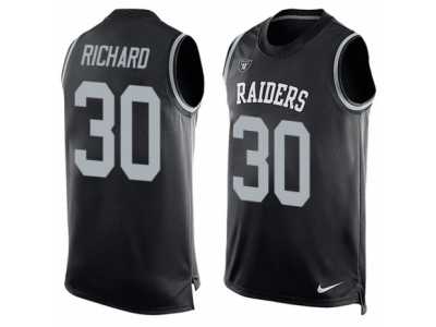 Men's Nike Oakland Raiders #30 Jalen Richard Limited Black Player Name & Number Tank Top NFL Jersey