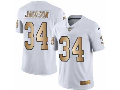 Men's Nike Oakland Raiders #34 Bo Jackson Limited White Gold Rush NFL Jersey