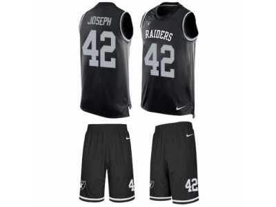 Men's Nike Oakland Raiders #42 Karl Joseph Limited Black Tank Top Suit NFL Jersey