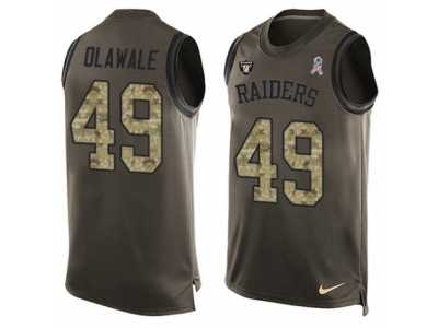 Men's Nike Oakland Raiders #49 Jamize Olawale Limited Green Salute to Service Tank Top NFL Jersey