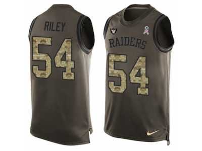 Men's Nike Oakland Raiders #54 Perry Riley Limited Green Salute to Service Tank Top NFL Jersey