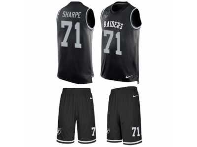 Men's Nike Oakland Raiders #71 David Sharpe Limited Black Tank Top Suit NFL Jersey