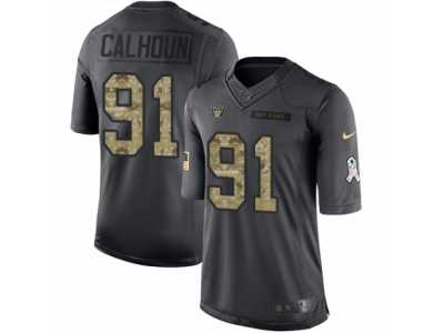 Men's Nike Oakland Raiders #91 Shilique Calhoun Limited Black 2016 Salute to Service NFL Jersey
