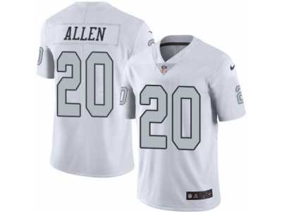 Nike Oakland Raiders #20 Nate Allen White Men's Stitched NFL Limited Rush Jersey