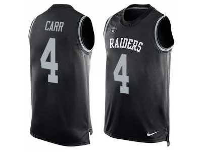Nike Oakland Raiders #4 Derek Carr Black Team Color Men's Stitched NFL Limited Tank Top Jersey